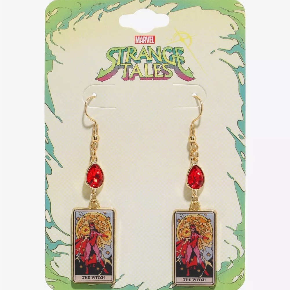 Marvel Strange Tales The Witch Tarot Card Earrings Hot Topic
